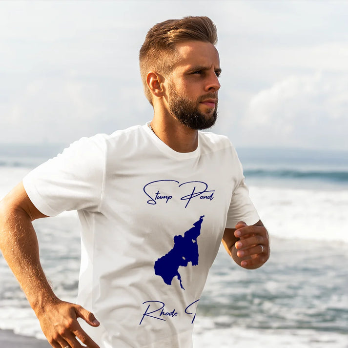 lifestyle image of Stump Pond Rhode Island T-shirt