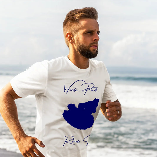 lifestyle image of Worden Pond Rhode Island T-shirt