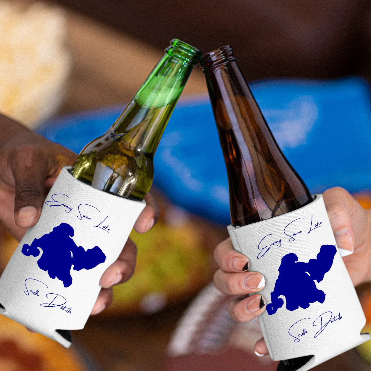 lifestyle image of Enemy Swim Lake South Dakota Can Koozie