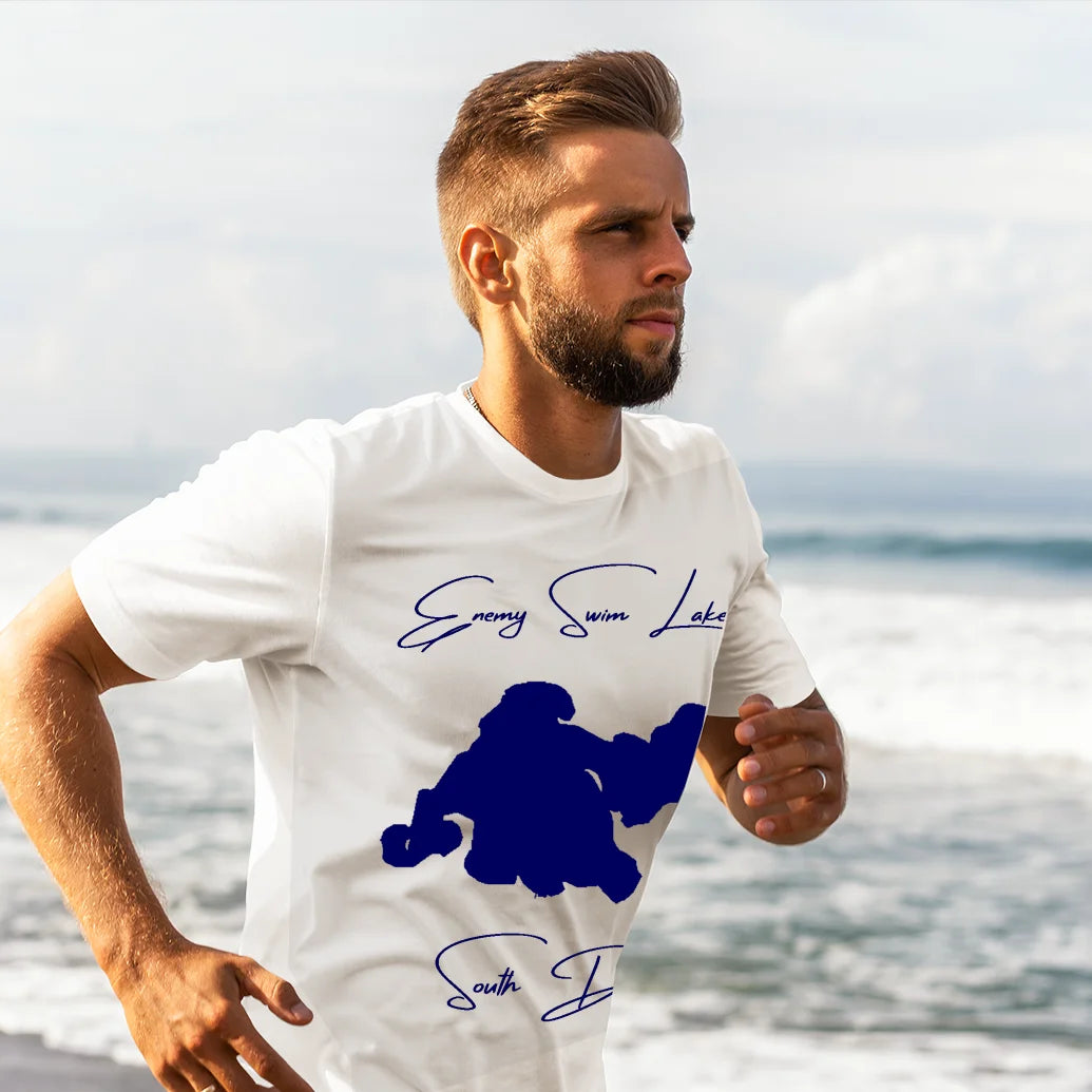 lifestyle image of Enemy Swim Lake South Dakota T-shirt