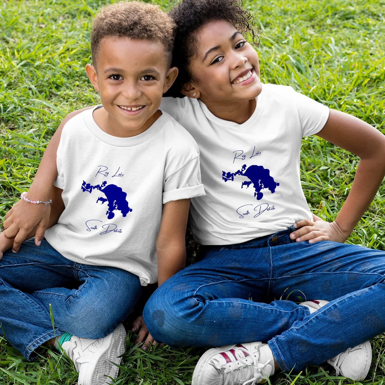 lifestyle image of Roy Lake South Dakota Youth T-shirt