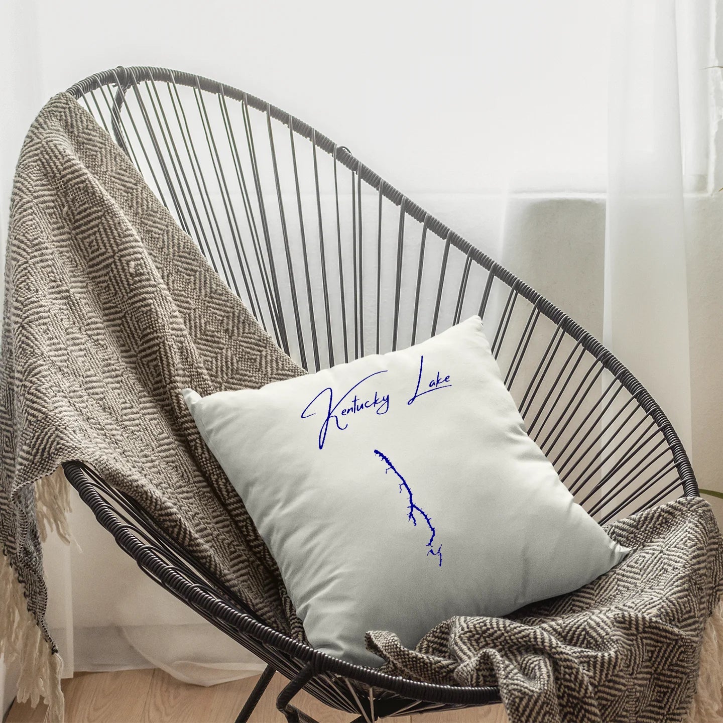 lifestyle image of Kentucky Lake Tennessee Pillow