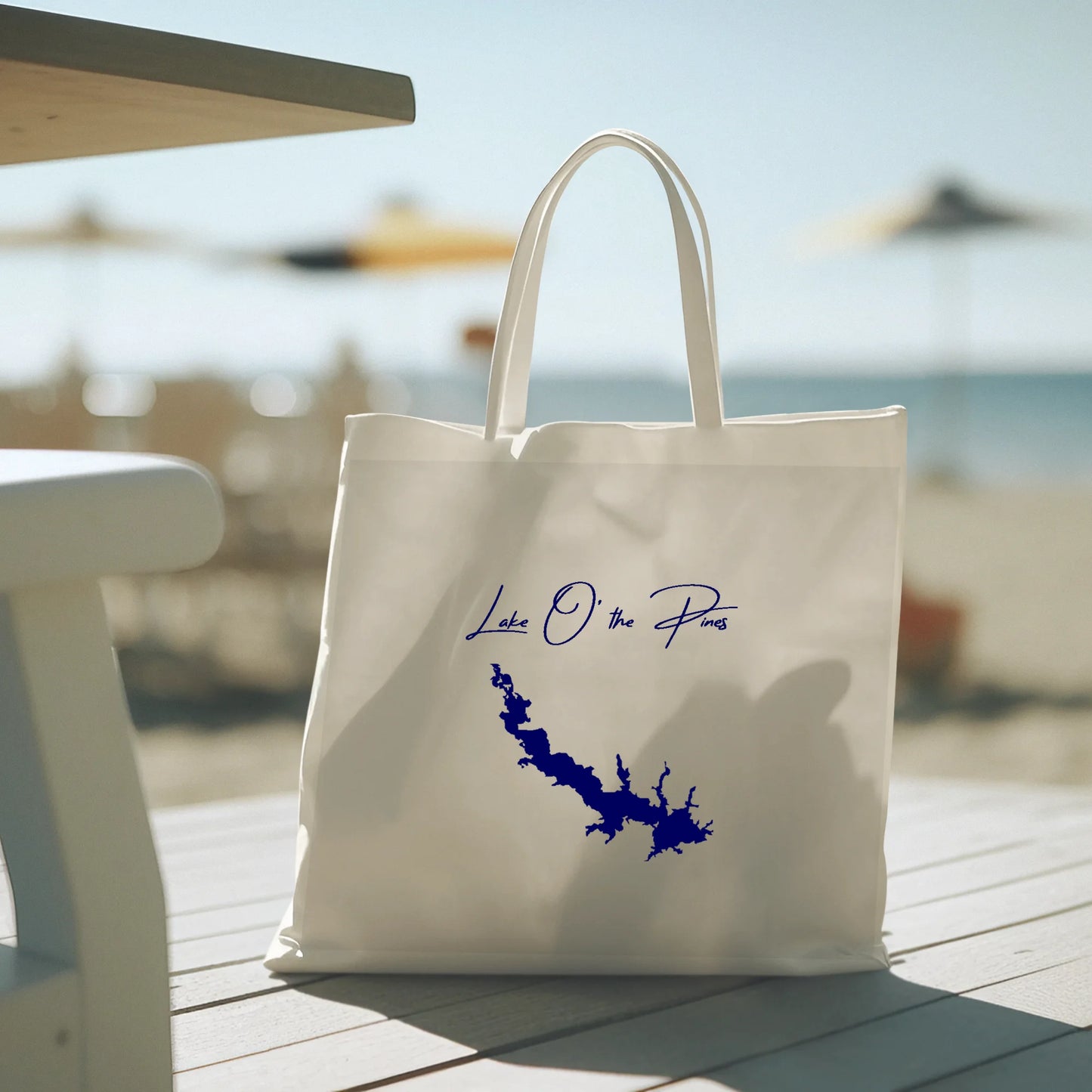 lifestyle image of Lake O' the Pines Texas Tote Bag