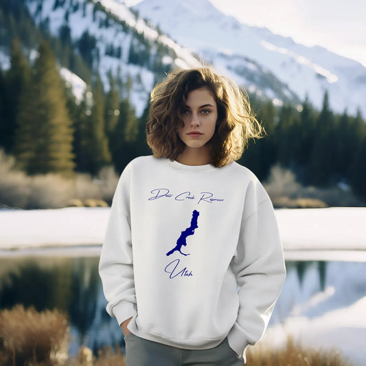 lifestyle image of Deer Creek Reservoir Utah Sweatshirt