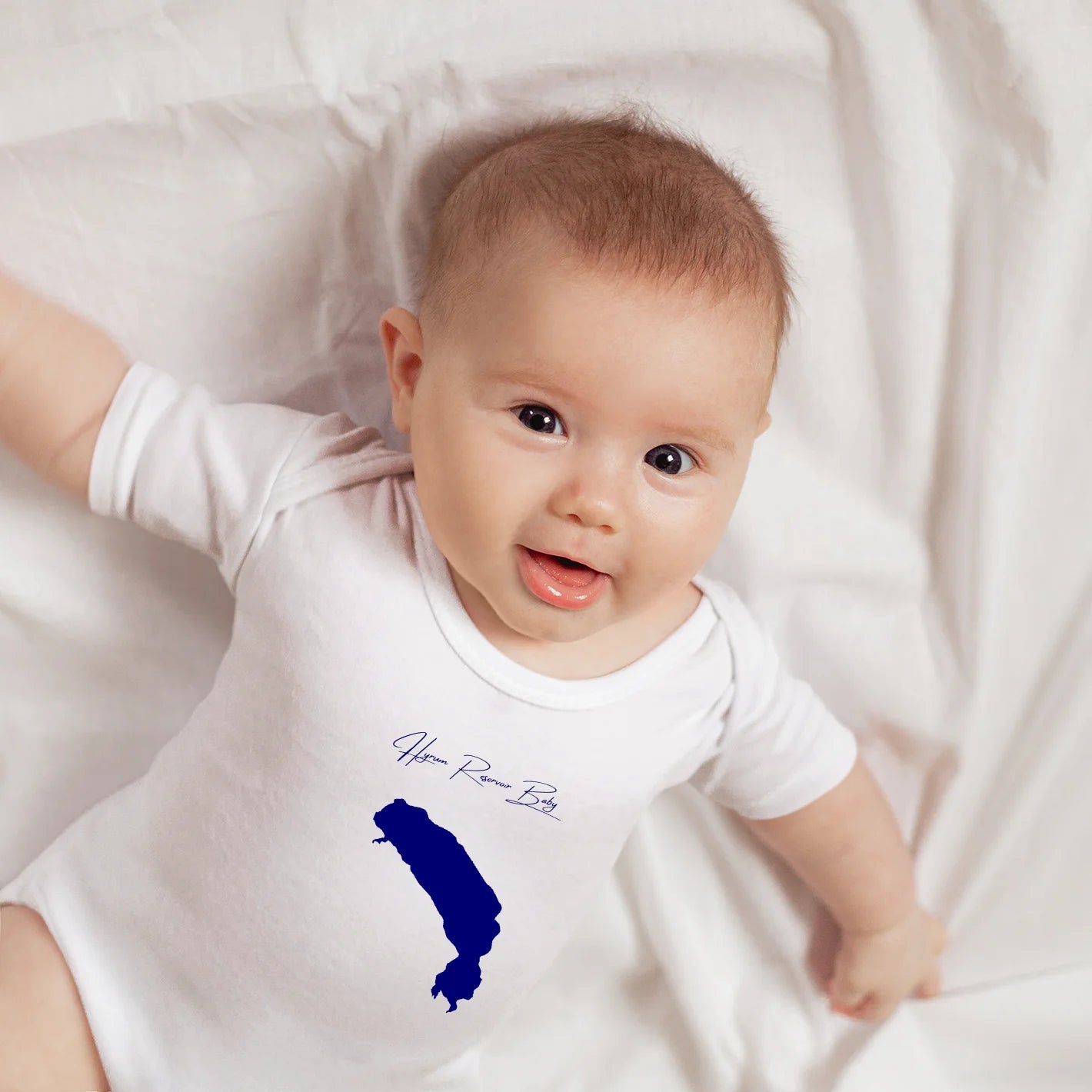 lifestyle image of Hyrum Reservoir Utah Onesie