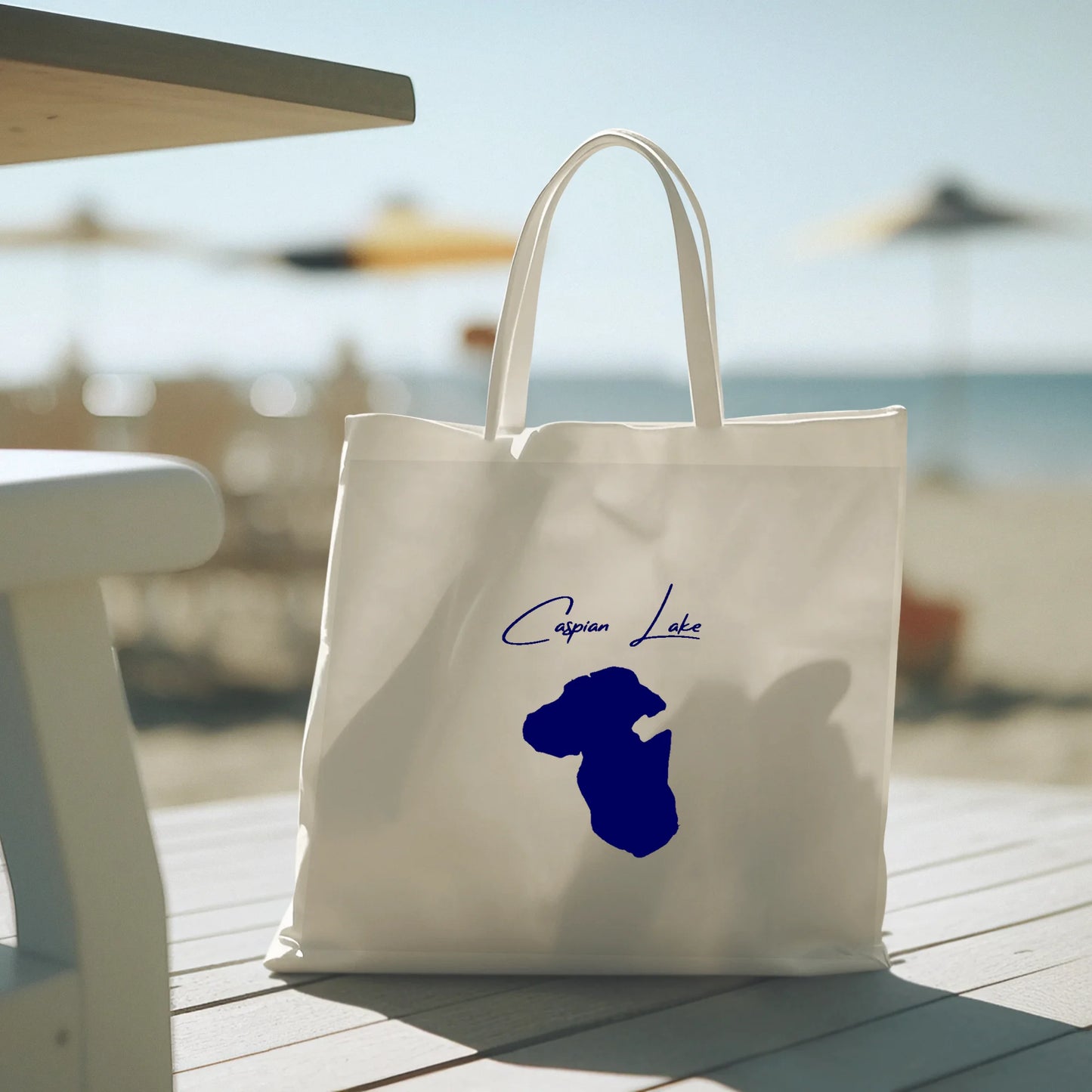 lifestyle image of Caspian Lake Vermont Tote Bag
