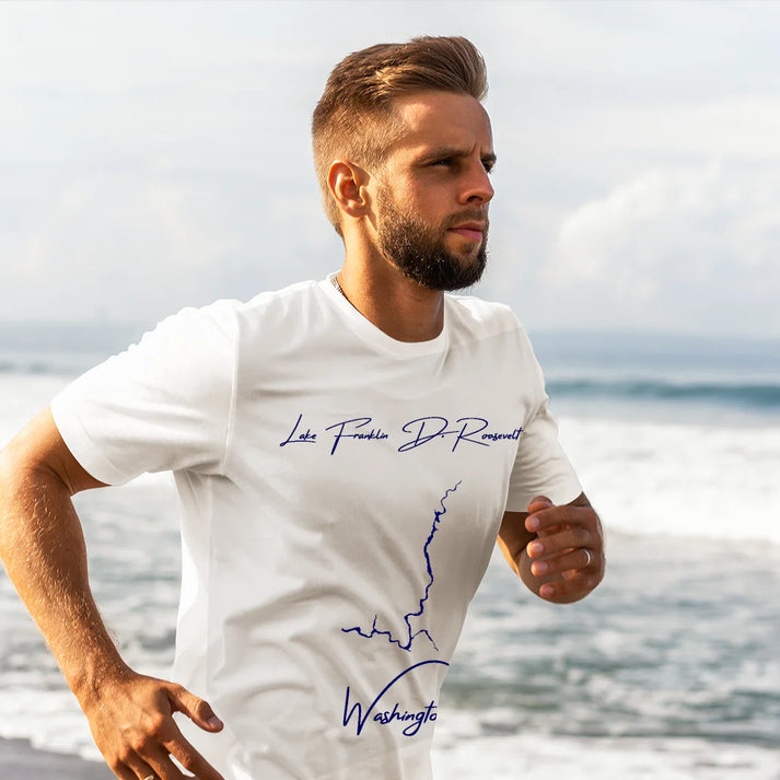 lifestyle image of Lake Franklin D. Roosevelt Washington T-shirt