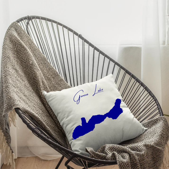 lifestyle image of Geneva Lake Wisconsin Pillow