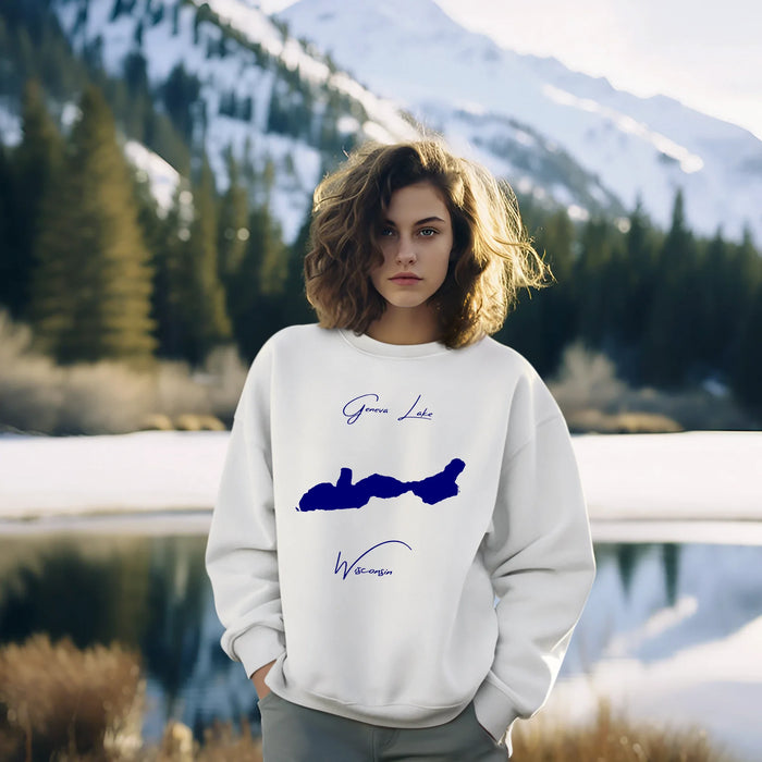 lifestyle image of Geneva Lake Wisconsin Sweatshirt