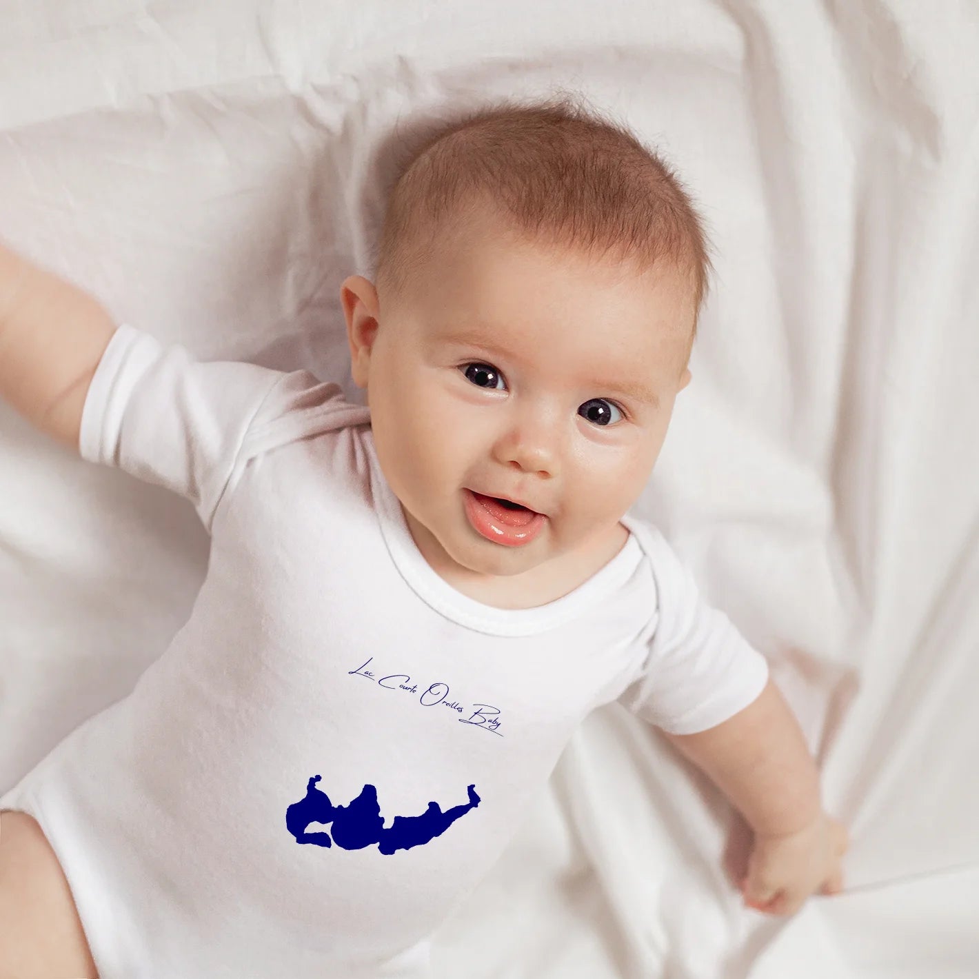 lifestyle image of Lac Courte Oreilles Wisconsin Onesie