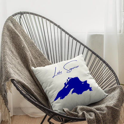 lifestyle image of Lake Superior Wisconsin Pillow