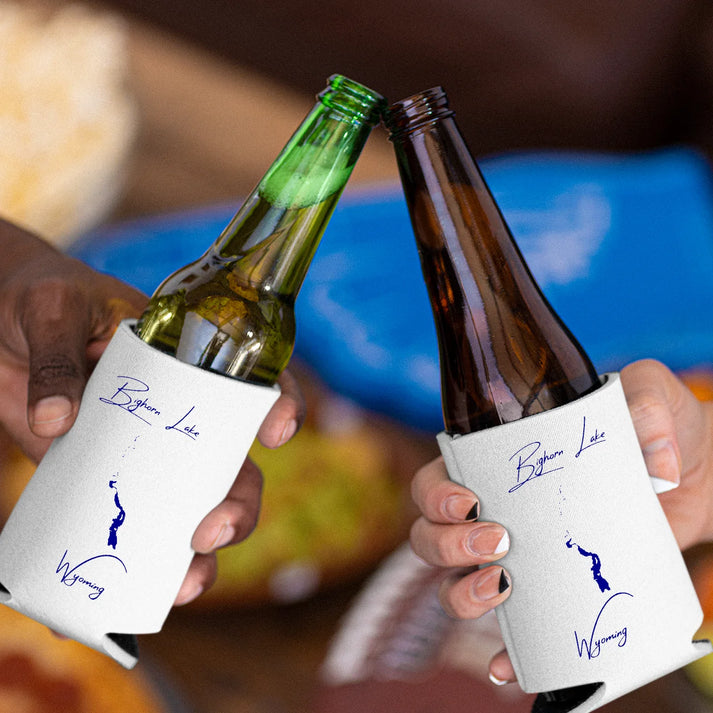 lifestyle image of Bighorn Lake Wyoming Can Koozie