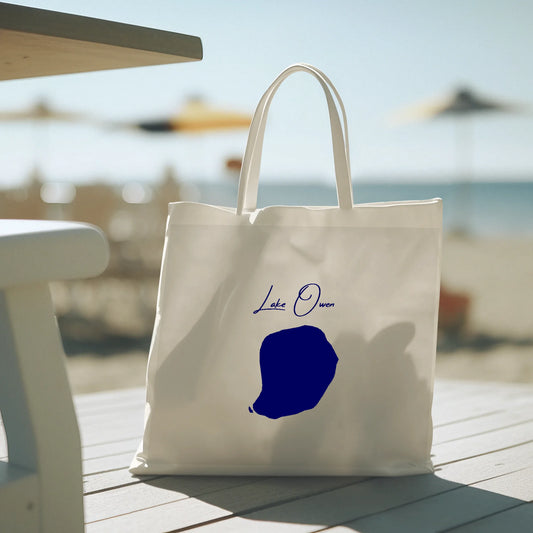 lifestyle image of Lake Owen Wyoming Tote Bag