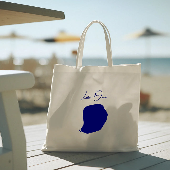 lifestyle image of Lake Owen Wyoming Tote Bag