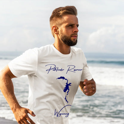 lifestyle image of Pathfinder Reservoir Wyoming T-shirt